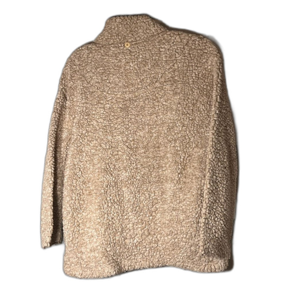 Altar’d State Sherpa pullover snap button denim accent pockets size M tan - Picture 4 of 7